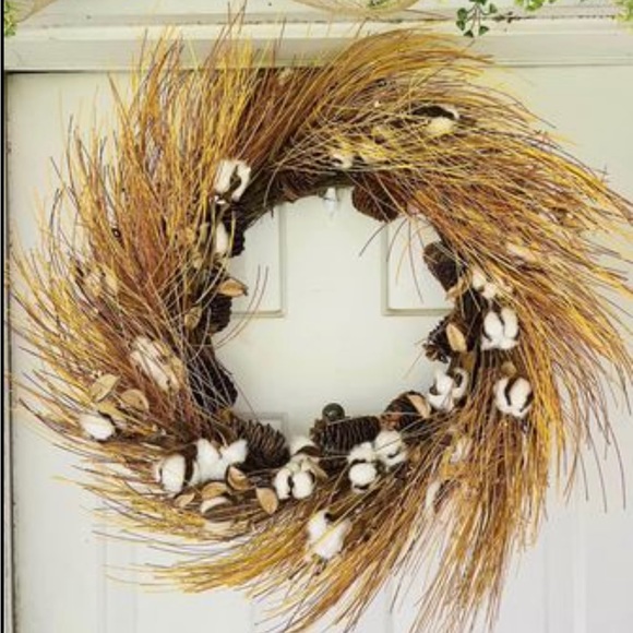 Cotton & Needles Fall Wreath - Picture 6 of 10